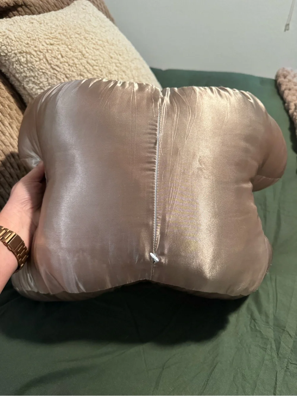 Silky Champagne Starfish Shaped Pillow